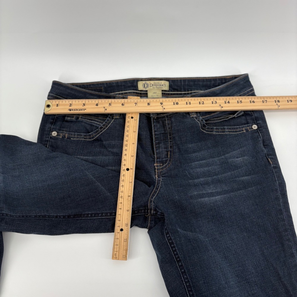 Democracy Straight Leg Ankle Jeans Womens 10 Dark Wash Embroidered - Picture 4 of 8